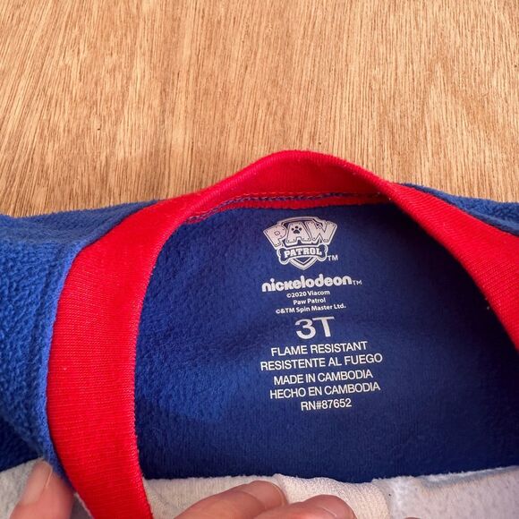 Paw Patrol Toddler 3T Fleece Pajama Sleeper Footless Elastic Ankles - Picture 3 of 5